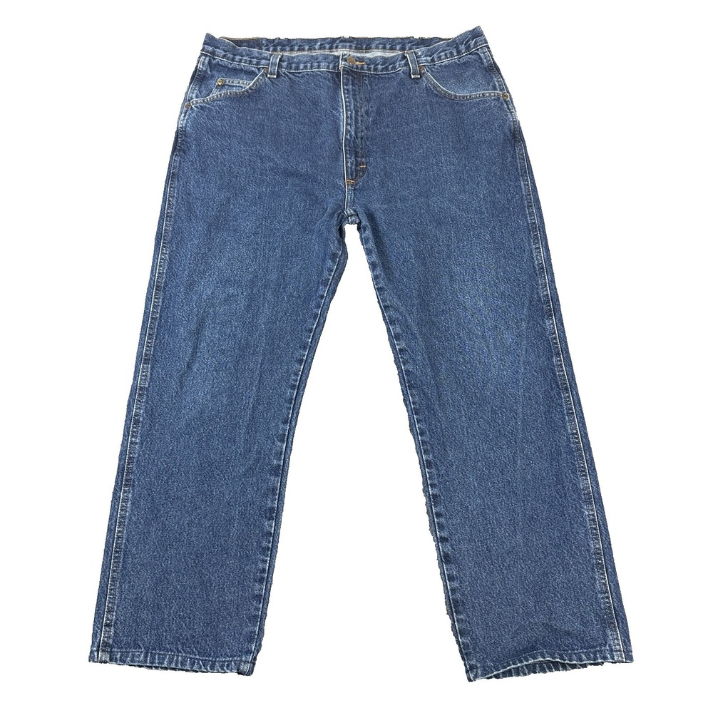 Wrangler Authentic Relaxed Fit Jeans Mens 40x30 Straight Leg Blue Denim 96501MR